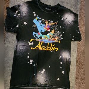 Preloved bleached dyed distressed Disney Aladdin and the magic carpet tee